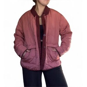 Sundance Georgiana Quilted Jacket Barn Coat Pink Large
